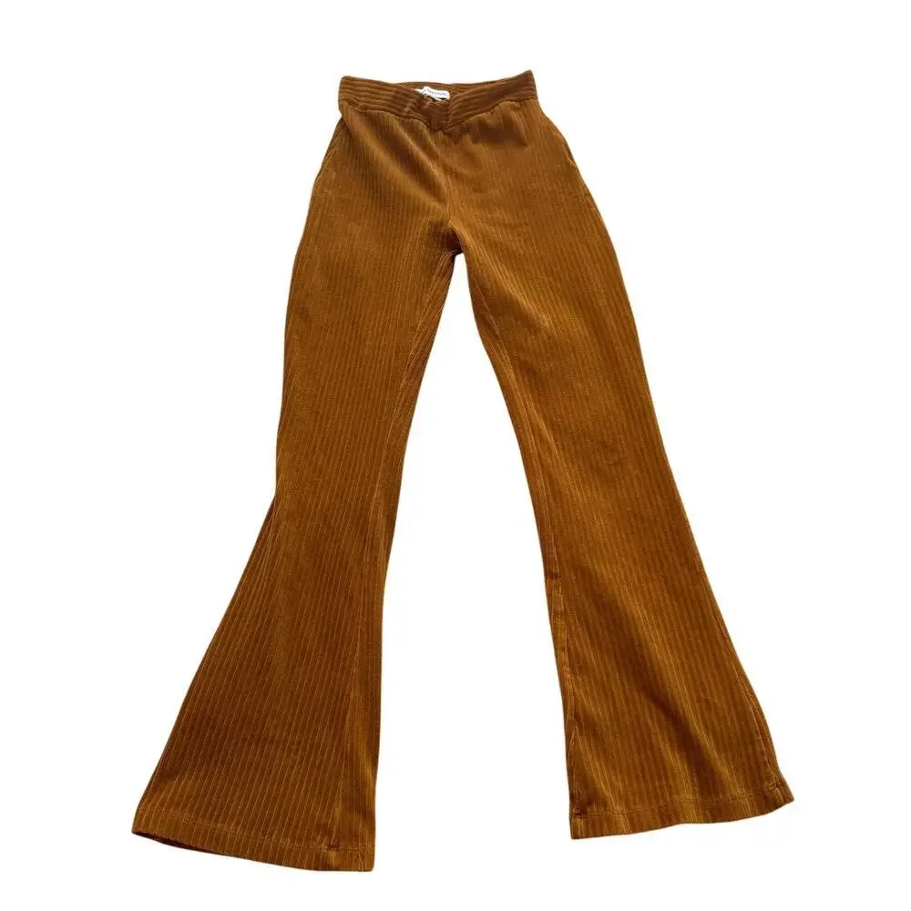 Urban Outfitters Marigold Flare Pants Women's High Waist Ribbed Knit Retro Y2k - Picture 5 of 14